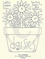 Pot Of Daisies Embroidery ePattern
